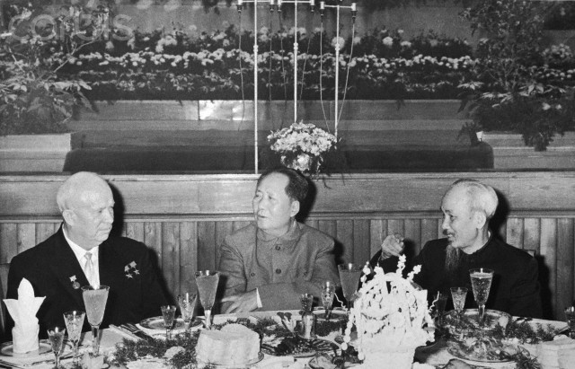 Nikita Kruschev, Mao Tse-Tung, and Ho Chi Minh